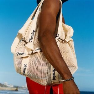 Harry Styles Pleasing Beach Bag -black-beige